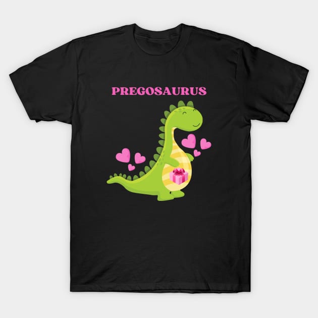 Pregosaurus - Preggosaurus cute pregnancy dinosaur mamasaurus for a mom to be T-Shirt by Rubi16